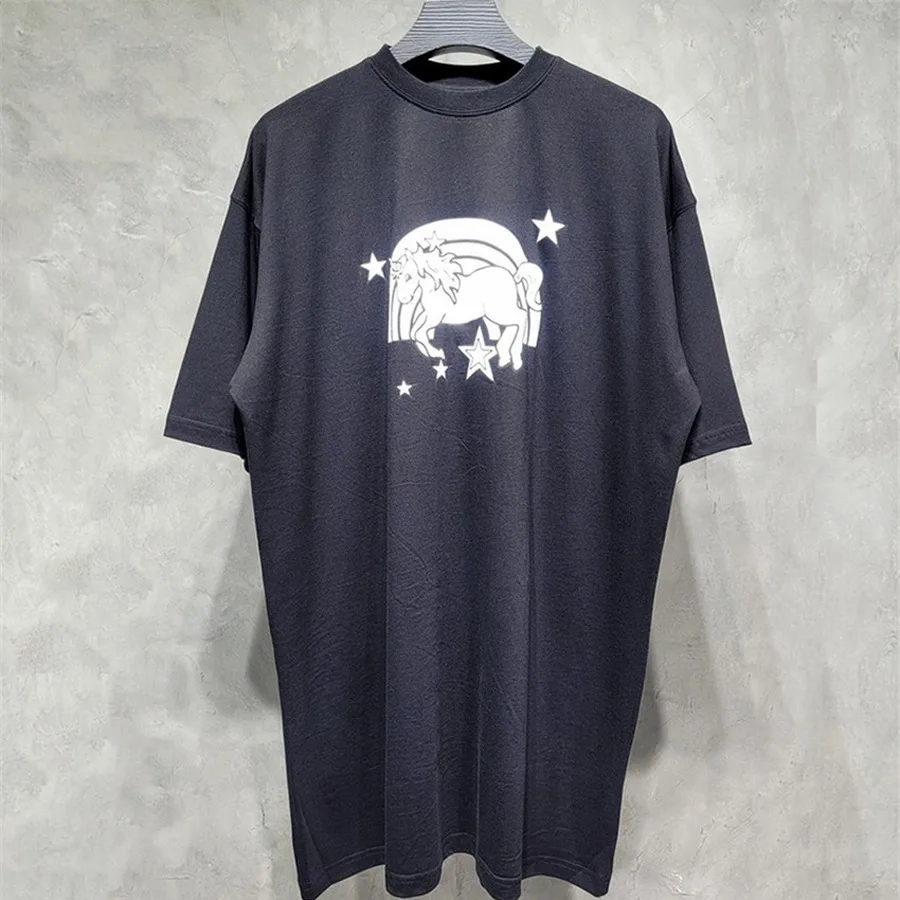 

VETE MEN TS Unicorn футболка "Магия" Men men Women MEN Text RAINBOWS графический принт VETE MEN TS Tee оверсайз VTM Tops