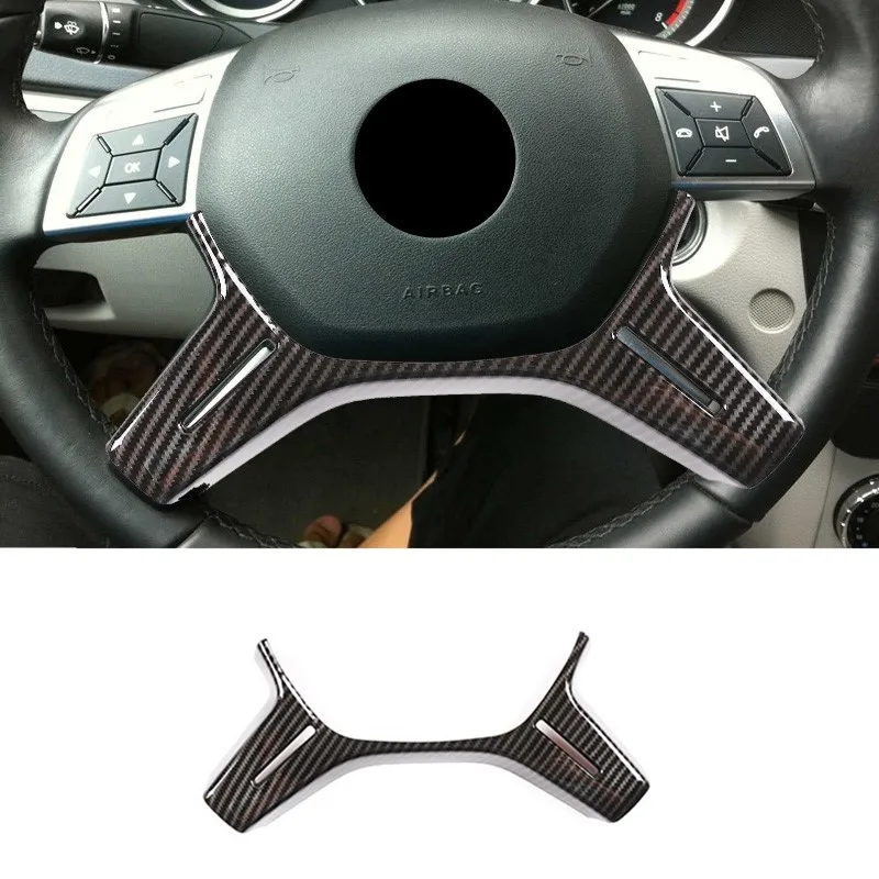 

Car Carbon Fiber Color Center Console Steering Wheel Frame Decoration Sticker Trim For Mercedes Benz C Class W204 2011-13 Decals