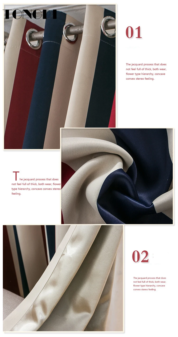 TONGDI затемняющие шторы в полоску элегантное Радужное украшение с принтом для