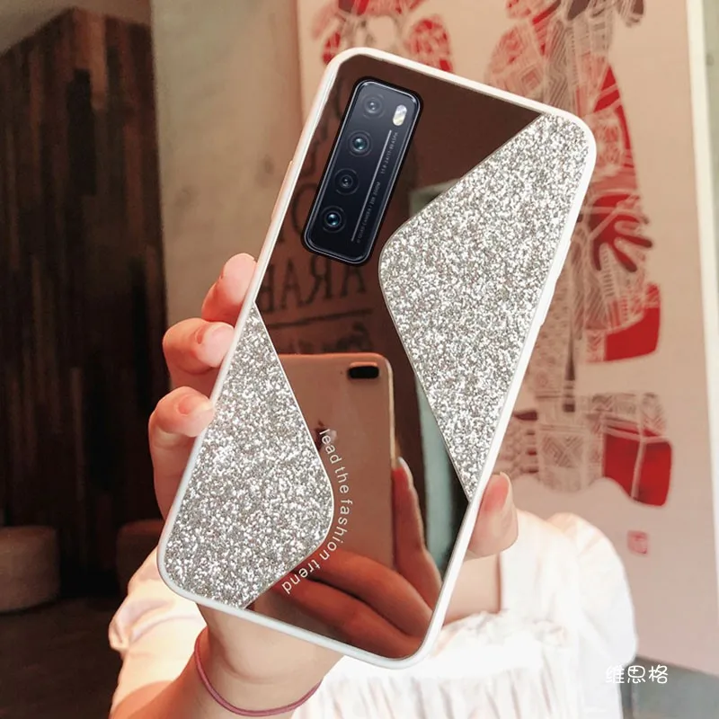 Case for Samsung A32 4G A52 A72 S21 S22 Ultra Note 20 10 Plus Glitter Makeup Mirror Phone Case For Galaxy S20 FE S22 Plus Cover