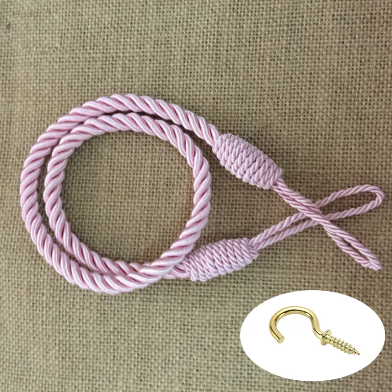 Pink(1 Piece) 1 шт. веревка с завязками сзади для оконных штор ручная работа вязание пряжки шнур драпировка холдбэкс атласная драпировка занавески подхваты - Цвет: Pink(1 Piece)