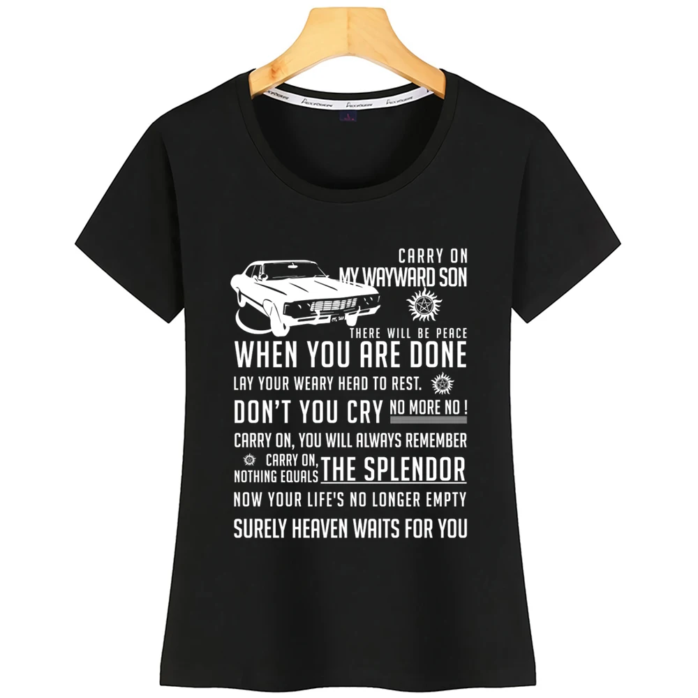 Топы футболка Женская сверхъестественная летняя белая хлопковая | одежда