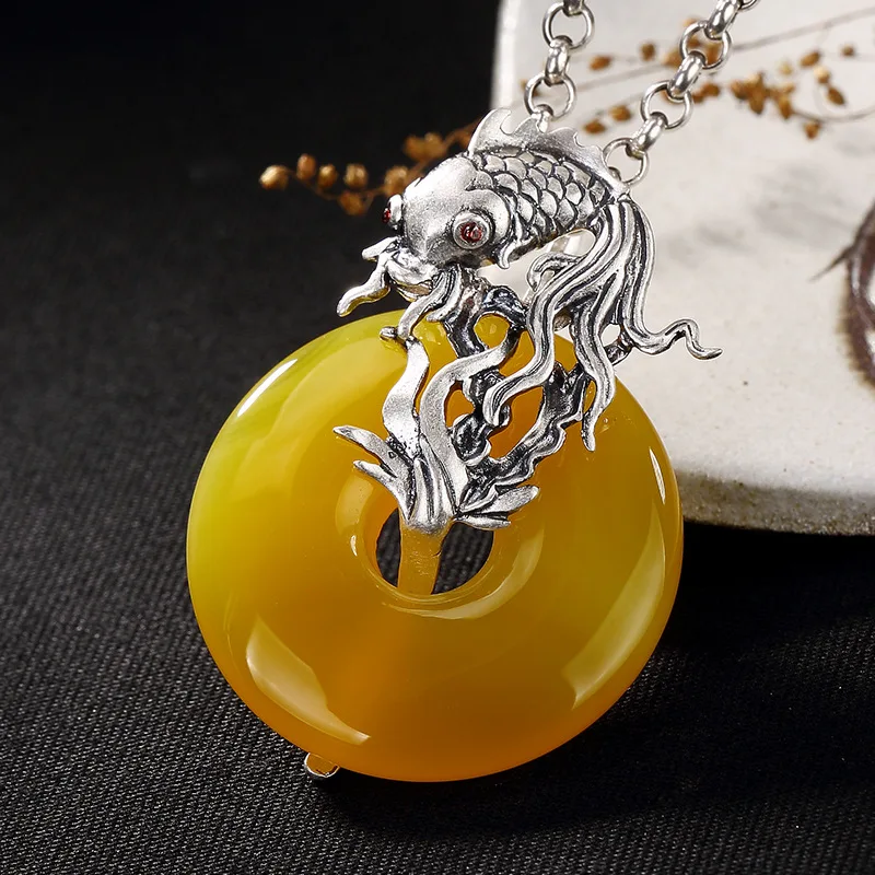 Амулет из стерлингового серебра 925 пробы кулон натуральных камней антикварная