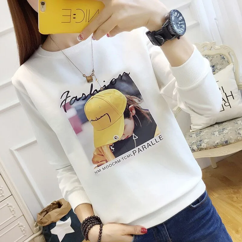 

Хлопковая женская футболка с длинным рукавом, женская футболка с буквенным принтом, уличная футболка, Топы, женская футболка, модная футбол...