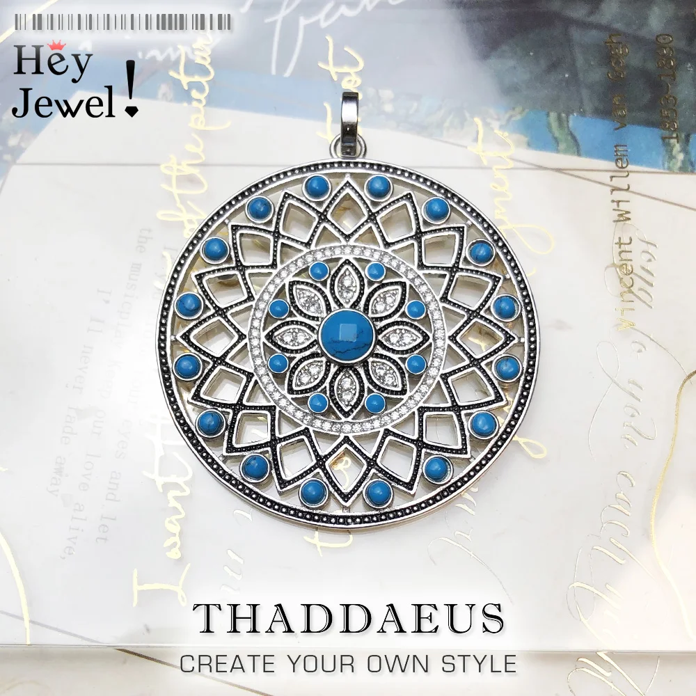 

Pendant Blue Stone Ornament,2019 Brand New Fashion 925 Sterling Silver Jewelry Europe Bijoux Accessories Gift For Woman