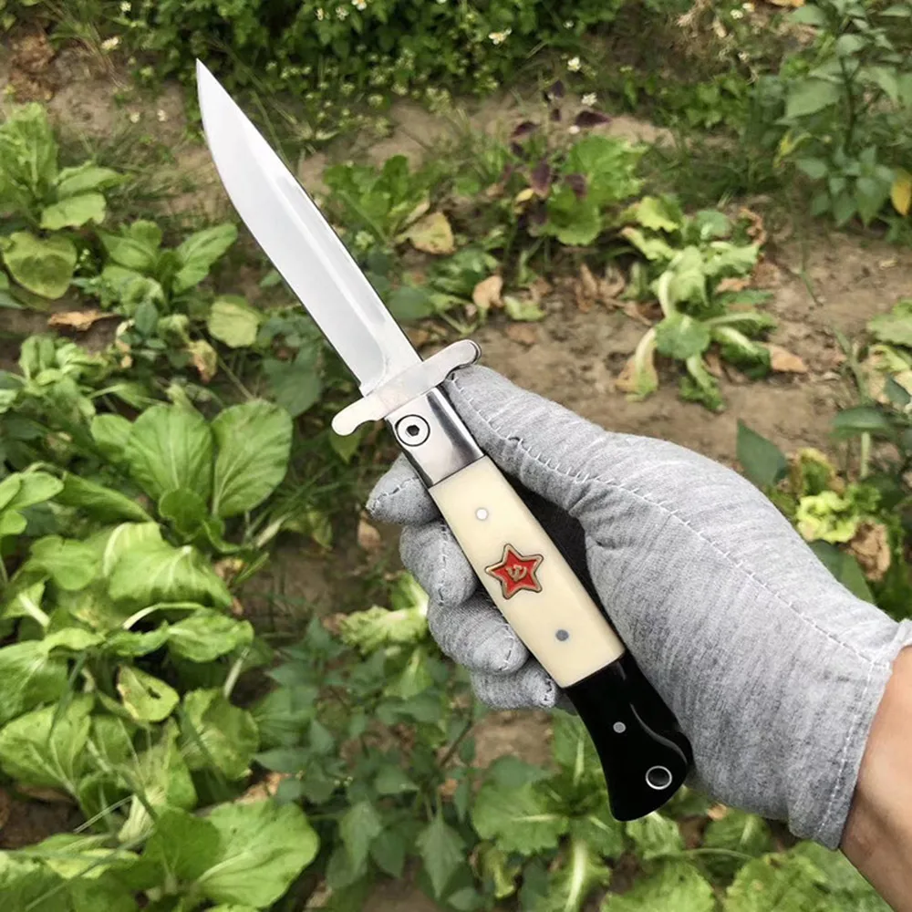 Русский Finka NKVD KGB wit EDC ручной складной карманный нож черный и белый каучуковая