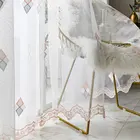 Розовые тюлевые занавески с вышивкой для кухни, спальни, в скандинавском стиле, прозрачная вуаль, занавески для гостиной, занавески, шторы для детей