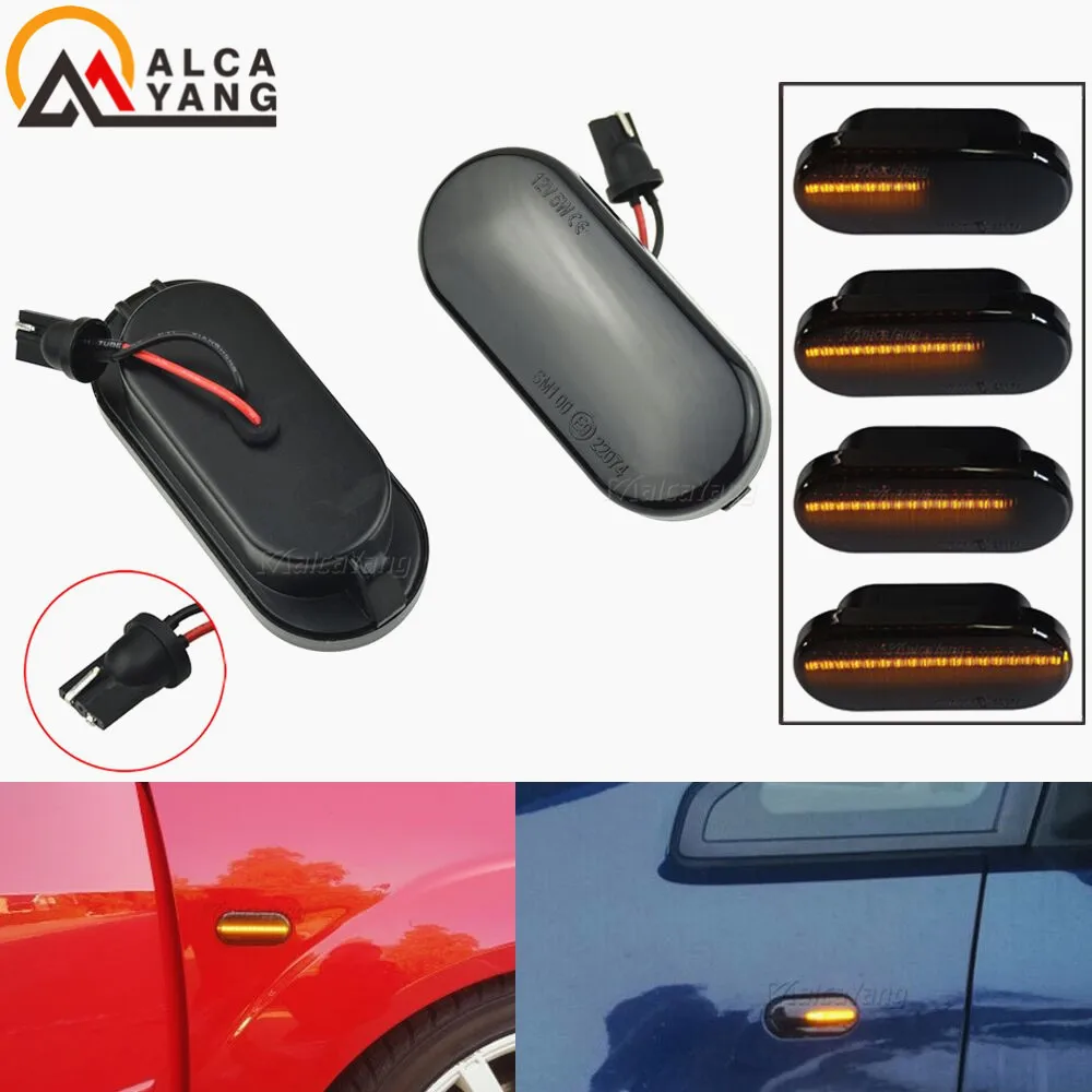 

2X LED Dynamic Side Marker Turn Signal Light Indicator for VW Bora Golf 3 4 MK4 Jette Lupo Passat Z2 3BG Polo SB6 SEAT Ibiza T5