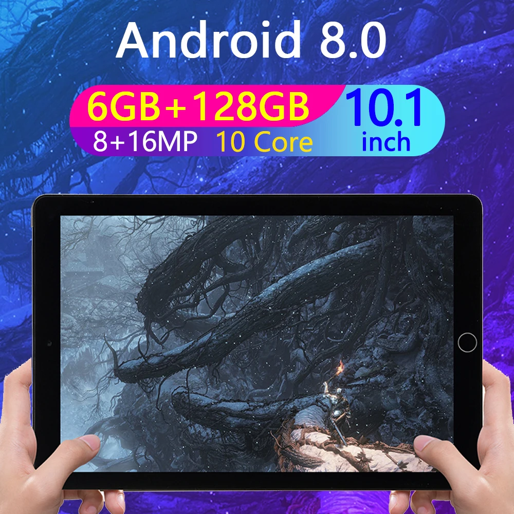 Планшетный ПК 10 1 дюймов WPS Office Google Play WIFI GPS Аккумулятор 8800 мАч ядер 6 ГБ ОЗУ 128 Гб ПЗУ