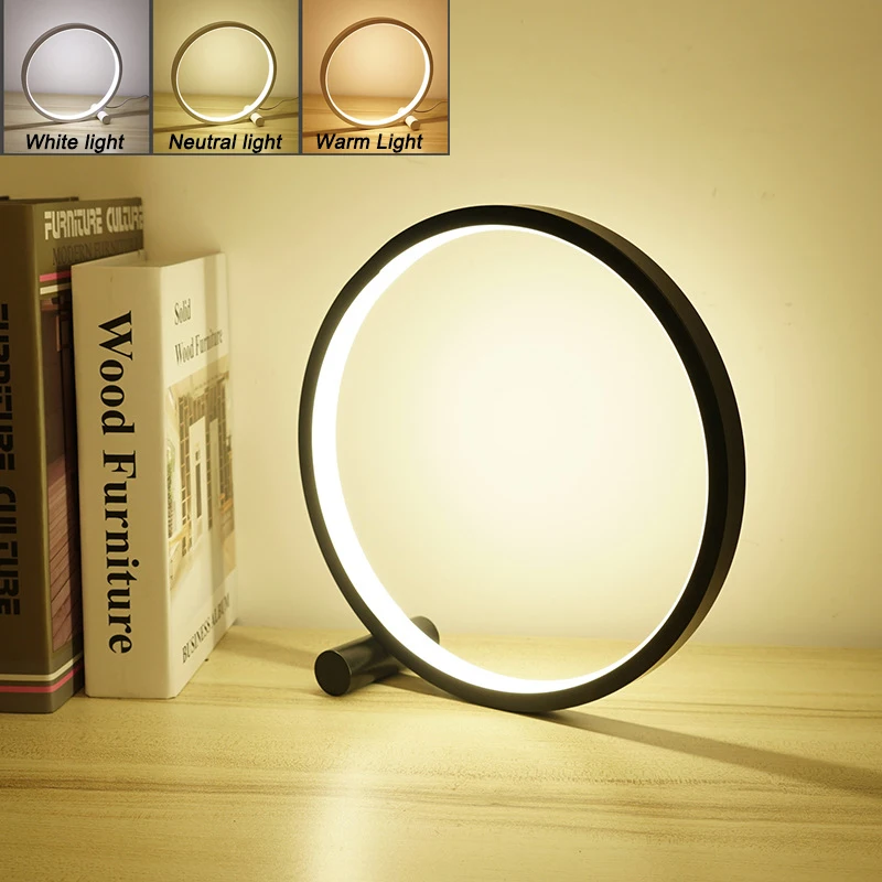 

Modern Portable Simple Round LED Desk Lamp Bedroom Decorative USB Reading Table Night Light