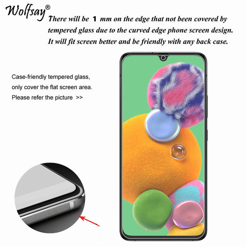 Protector de pantalla de vidrio templado para Samsung Galaxy A90 5G, pel&iacute;cula de vidrio para Samsung Galaxy A90 5G, 2 uds.-1