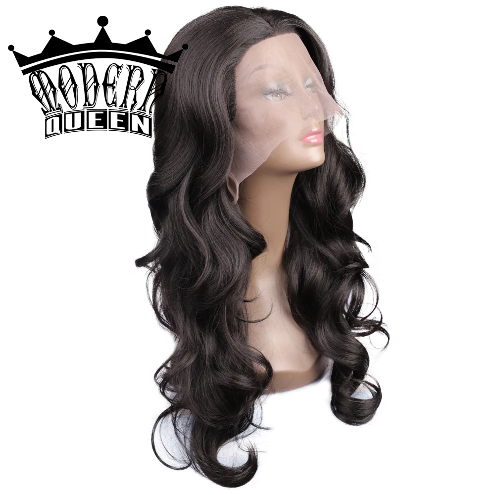 Парик Современная королева 24 дюйма синтетические со средним разделением