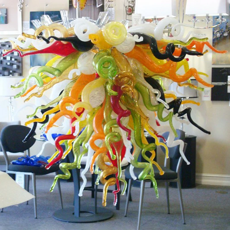 

Modern Murano Glass Chandelier Lamps Living Room LED Well Designed Hand Blown Glass Chandelier Colored Kitchen Fixture