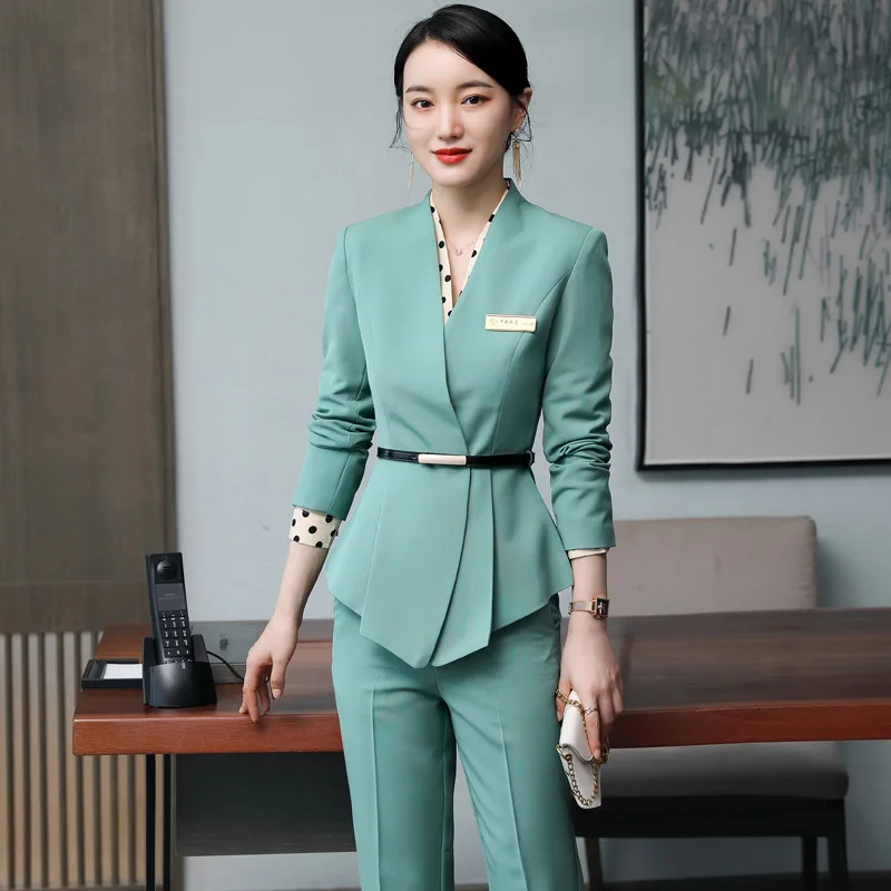 Женский офисный костюм с юбкой миди жакет длинными рукавами до колен