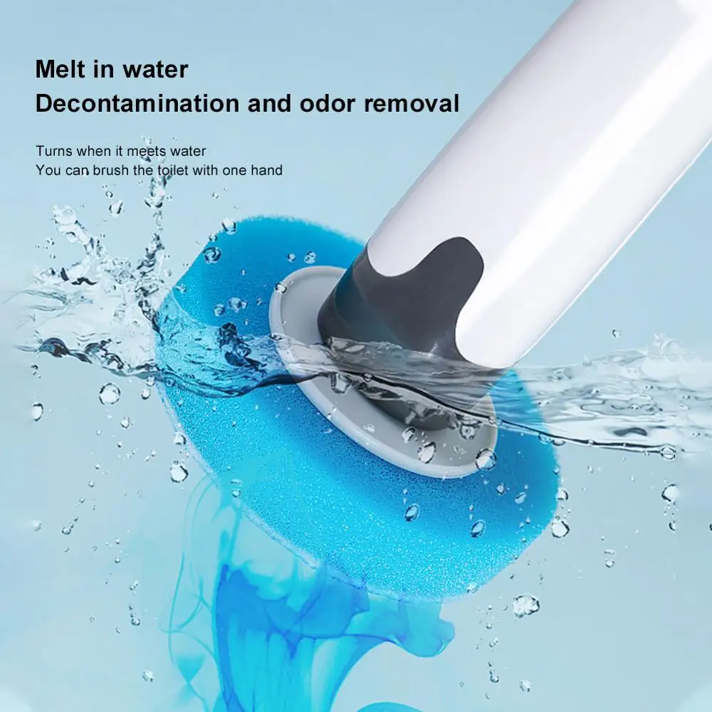 

Disposable Toilet Brush Set Replaceable Clean Brush Head Wall-Mounted Homehold Long Handle Cleaning Tool