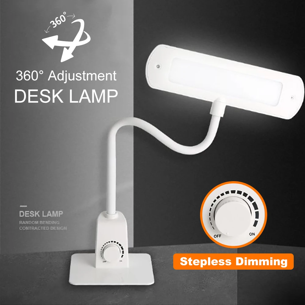 

LED Stand Table Lamp Reading Desk Lamp Eye Protection US Plug Morden Dimmer Stepless Dimming Study Desk Lamp Work Student Office