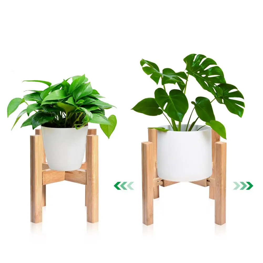 

Indoor Plant Stand Mid Century Modern Decoration Adjustable Plant Stand Bamboo Plant Fram For Houseplants Planters Height25/35cm