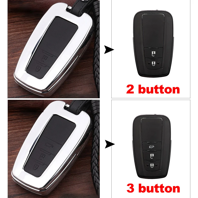 Чехол из цинкового сплава и искусственной кожи для Toyota CHR Prado 2017 2018 Prius Camry Corolla RAV4