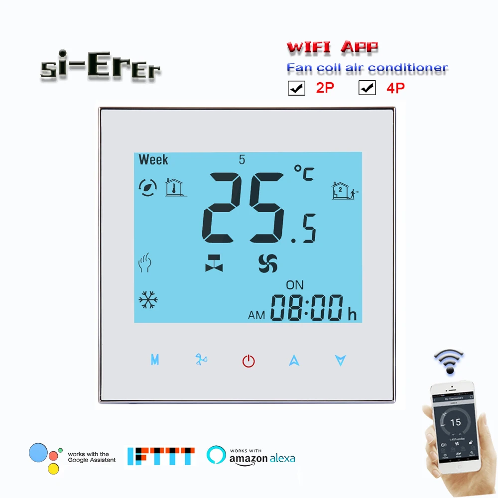 24 В переменного тока Wi Fi вентиляторная катушка комнатное освещение 4 трубы