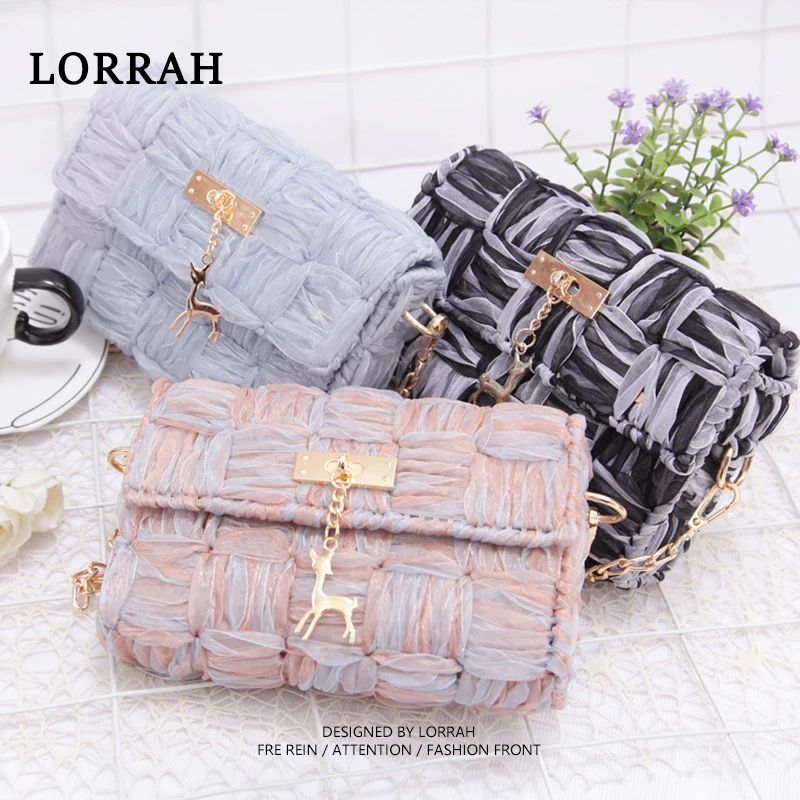 

Handmade Snow Yarn Woven Bag Ladies 2021 New Chain Pendant Messenger Bag Female Fashion All-Match Shoulder Bag