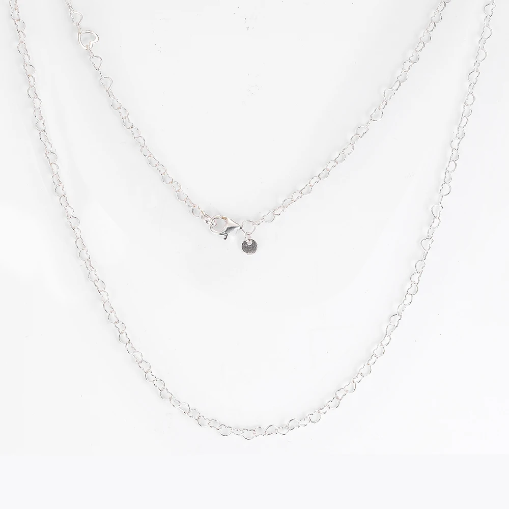 Подлинное ожерелье из стерлингового серебра 925 пробы с сердечками для женщин S925