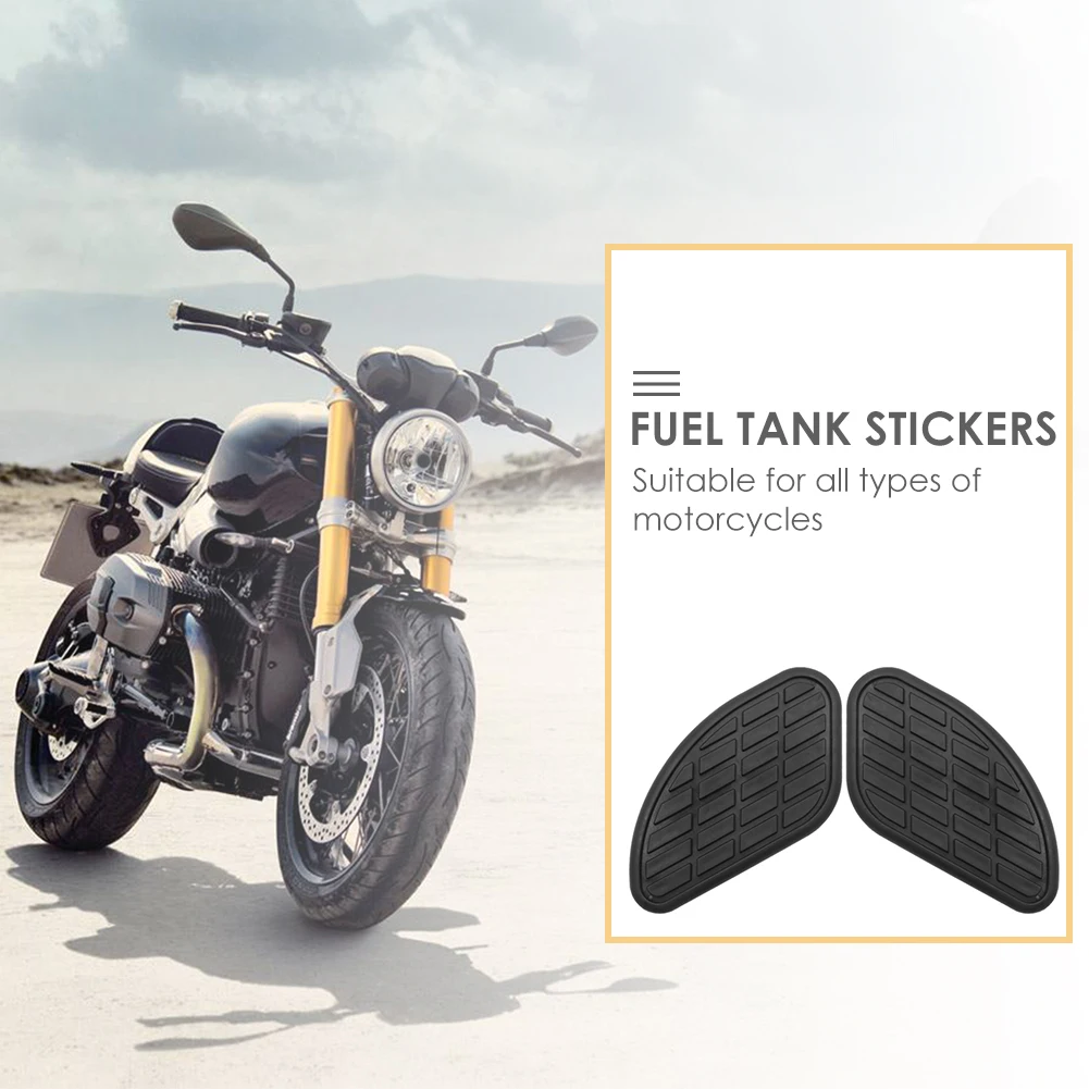 

Retro Rubber Motorcycle Tank Pads Fuel Tank Knee Traction Grips Stickers 1 Pair for Outdoor Personal Motorcycle Decoration