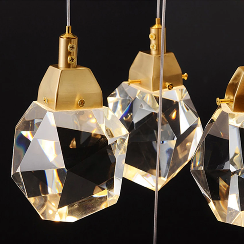 AC110-220V хрустальные светодиодные подвесные светильники в скандинавском стиле