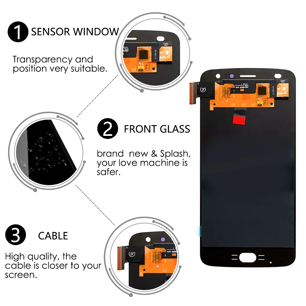 AMOLED 5 &quotдля Motorola Moto Z2 Play XT1710-01/07/08/10 ЖК-дисплей сенсорный экран дигитайзер для