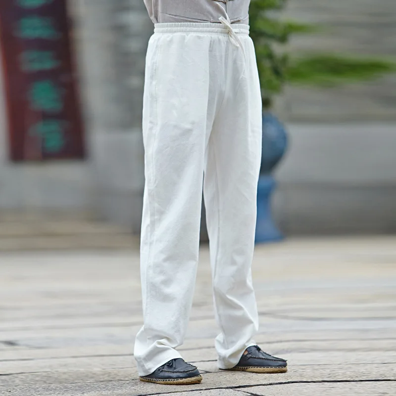 

Big size men's pants plus size casual Linen male Chinese style full Length loose long trousers hip hop 5 colors 6xl 5xl