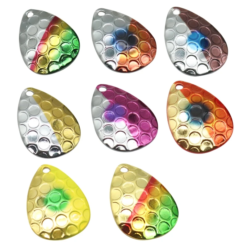 

10x Fishing Lures Wobble Rotating Metal Bait For Bass Trout Artificial DIY Colorful Sequin Hard Baits Spinner Spoon Lure