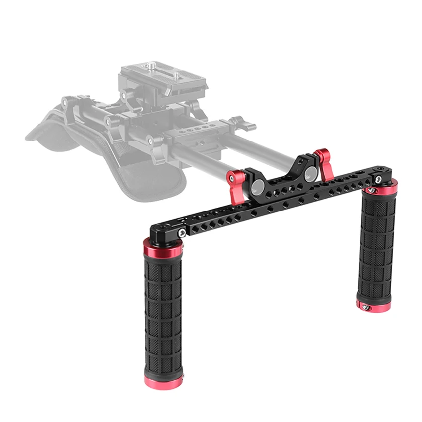 

CAMVATE Dual Rubber Handgrip With 15mm Dual Rod Clamp For DSLR Camera Shoulder Mount Supporting Rig C2256