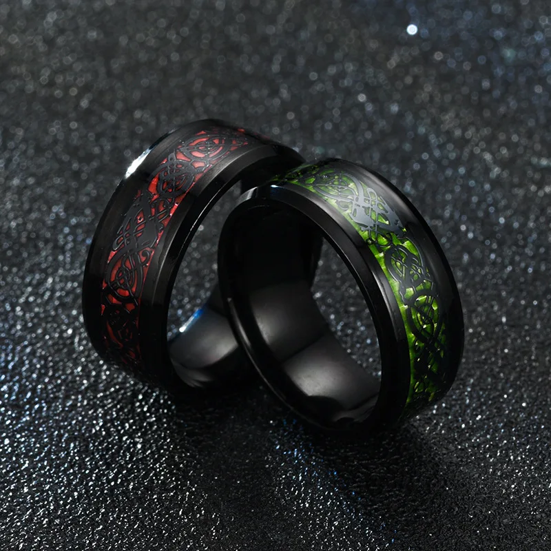 

Luxury Carbon Fiber Dragon Ring Couple Bead Rings for Teens Wedding Ring Set Stainless Steel Rings Woman Cock ring Signet-ring
