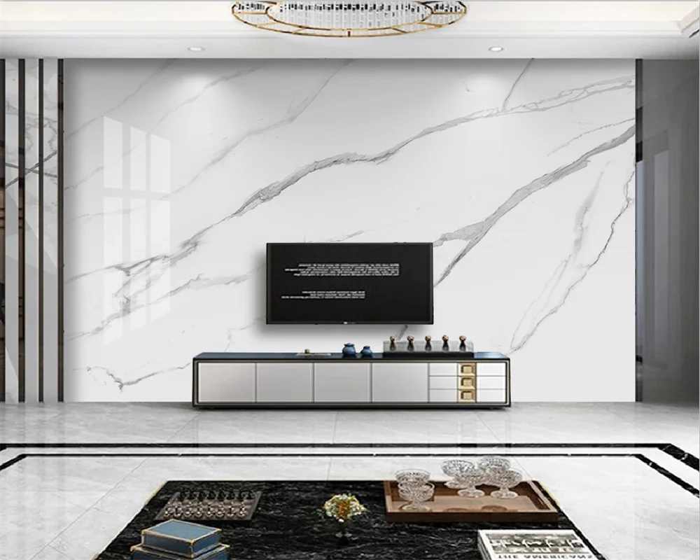 

beibehang Custom modern minimalist stone jazz white marble pattern hanging TV background wallpaper wall papers home decor