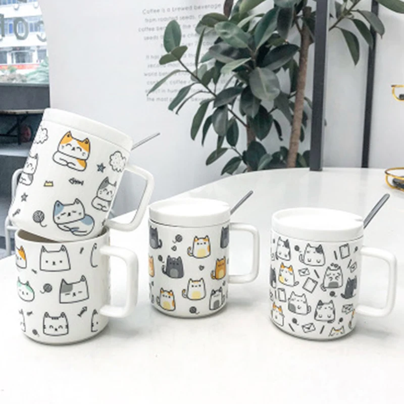 Новинка 1 шт. 400 мл Личность Творческая кошка Керамика чашки 4 вида стилей с милым