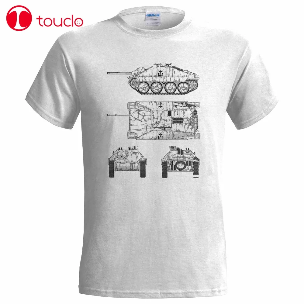 

New Arrival Men'S Jagdpanzer Hetzer Tank Blueprint Mens T Shirt World Tanks Of War Panther Thunder Funny Shirts Sweater Unisex