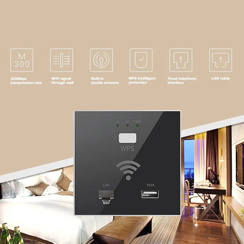 Беспроводная розетка с точкой доступа Wi Fi 300 Мбит/с|Электрические розетки| |