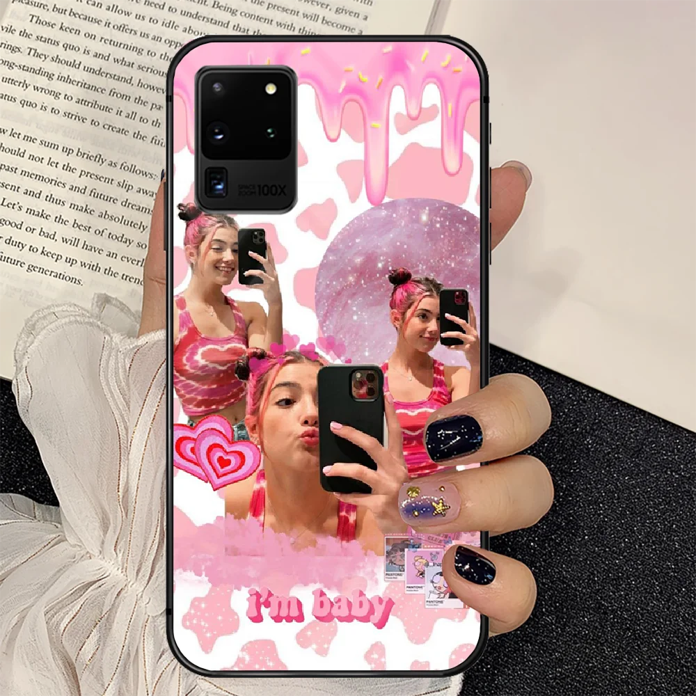 

Charli Damelio D'Amelio Phone Tempered Glass Case Cover For Samsung Galaxy S Note 5 6 9 10 10E 20 21 FE Plus Uitra Funda Cover