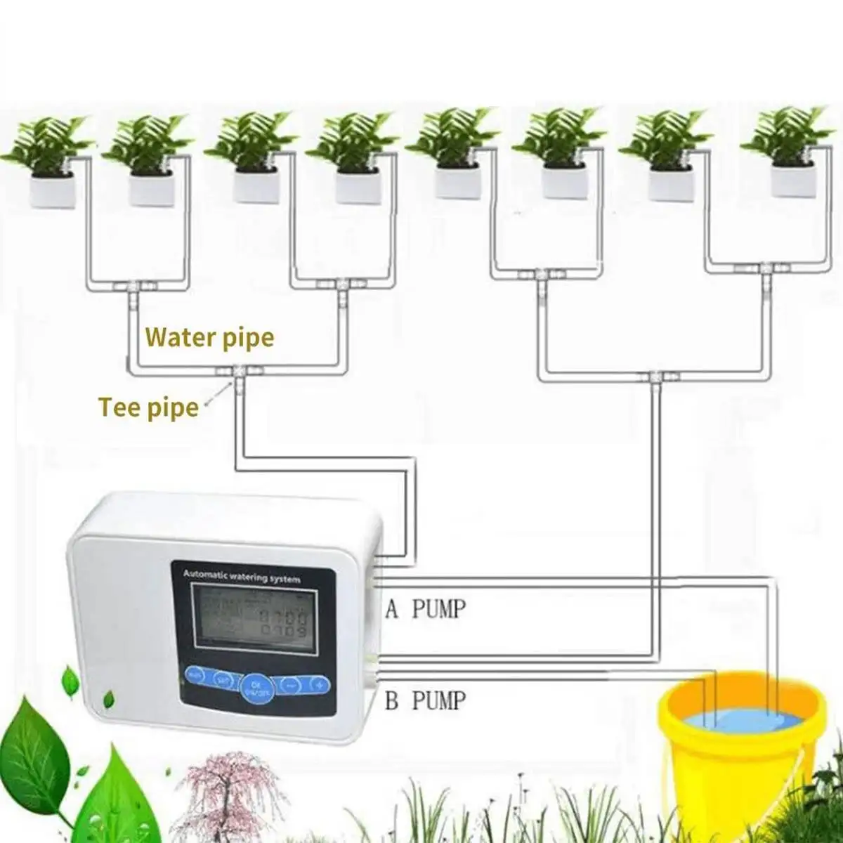 Садовый капельный телефон контроллер двойного насоса система таймера