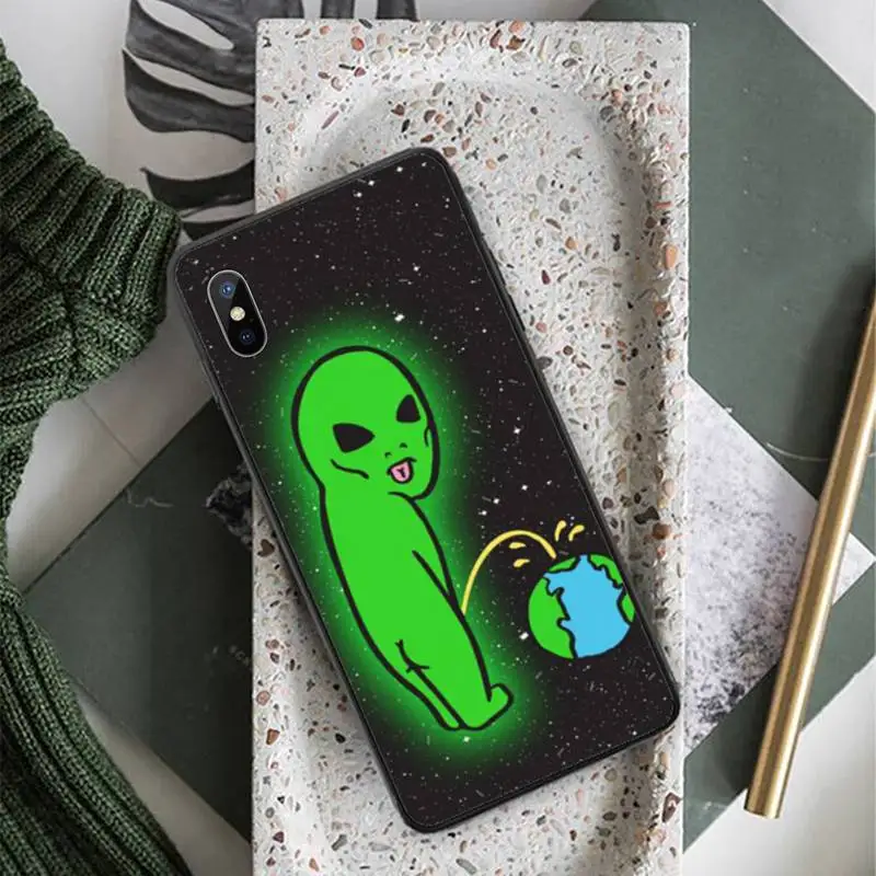 

Funny cute alien cartoon pattern Phone Case for iPhone 11 12 pro XS MAX 8 7 6 6S Plus X 5S SE 2020 XR