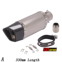 51mm universal motorcycle exhaust tail pipe with silencer stainless steel 330385485mm modified for atv street bike