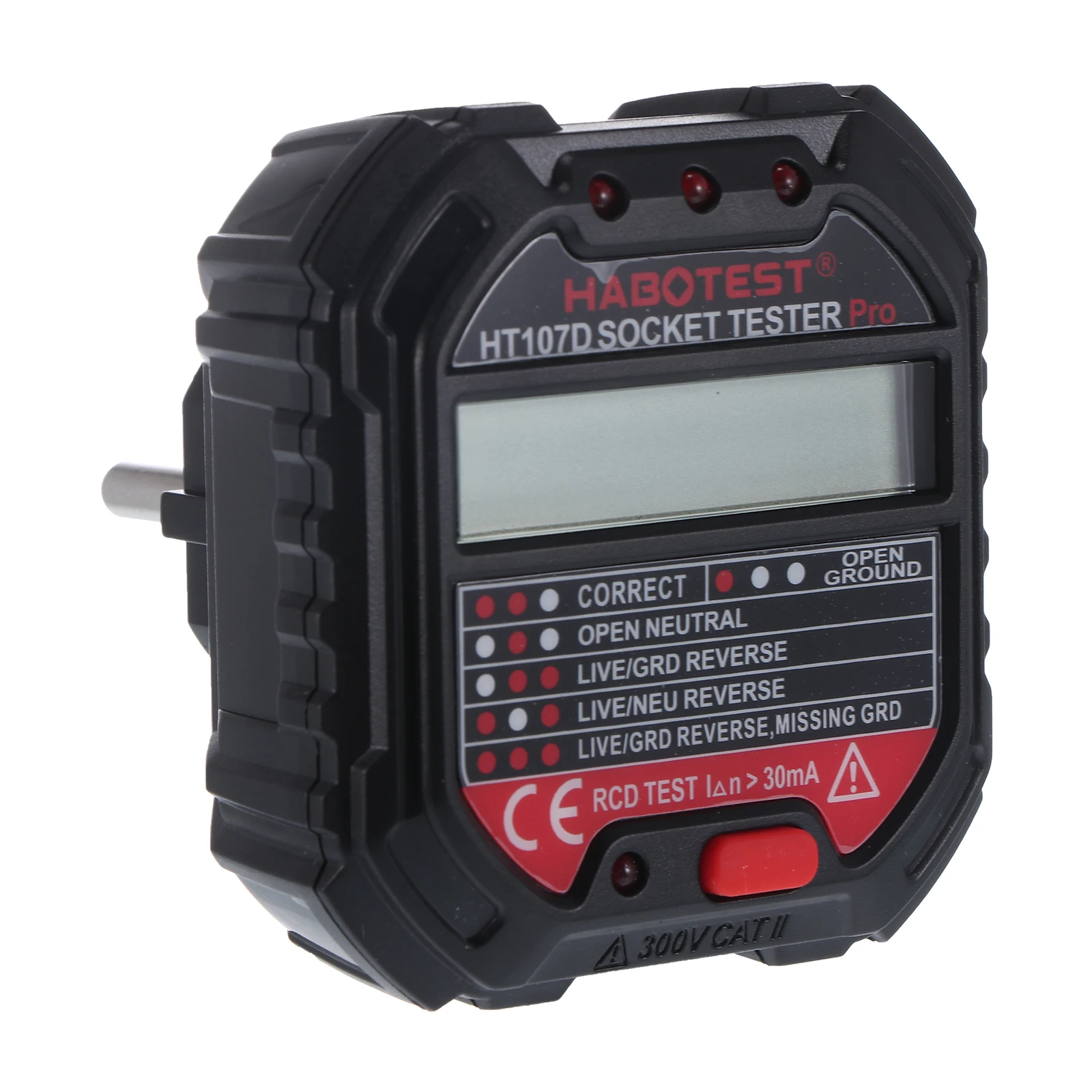 

HT107E Socket Tester Voltage Test RCD 30mA Socket Detector UK EU Plug Socket Tester Voltage Detector Breaker Finder