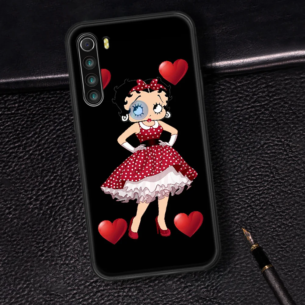 

Betty Boop Fashion Brand Cartoon Phone Case Cover Hull For XIAOMI Redmi 7 7A 8 8A 9 9C Note 6 7 8 9 9S K20 Pro K30 black