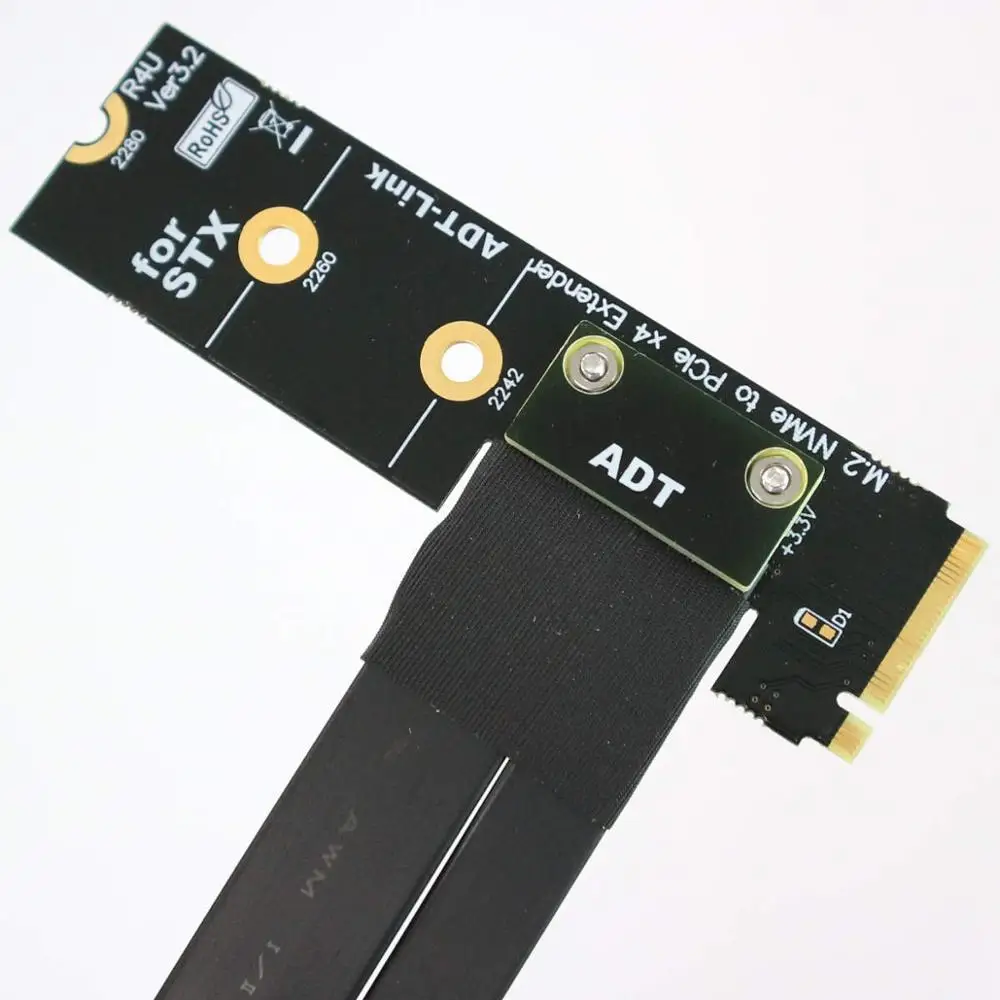 pci e 3 0 riser card m 2 for ngff for nvme to pcie x16 extension cable gen3 sata power cable 32gbps for btc miner free global shipping
