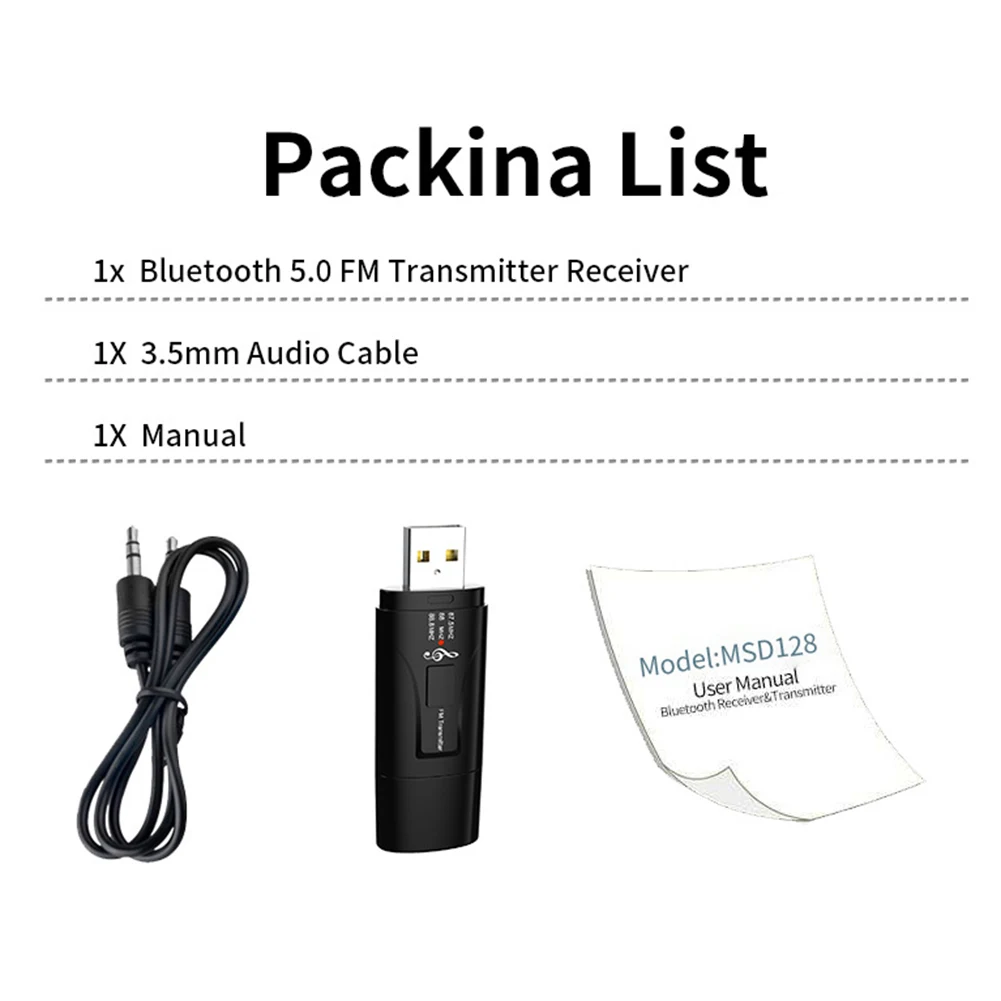 

2 in 1 USB Car Receiver Transmitter Adapter AUX Audio Music Player Handsfree FM Modulator Dongle Speaker Amplifier