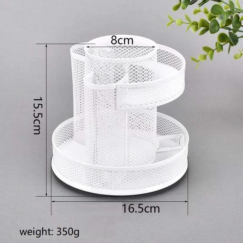 Вращающийся черный металлический сетчатый Настольный держатель для ручек
