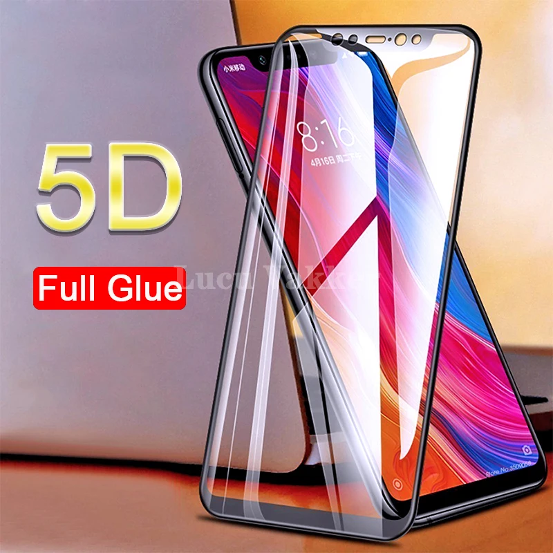 

5d full cover tempered glass for xiaomi mi 8 lite full glue screen protecter safety On Xiaomi mi mi8 8lite protective glass HD