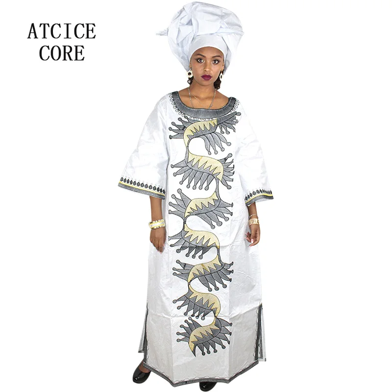 Женское платье с вышивкой в африканском стиле длинное шарфом большие