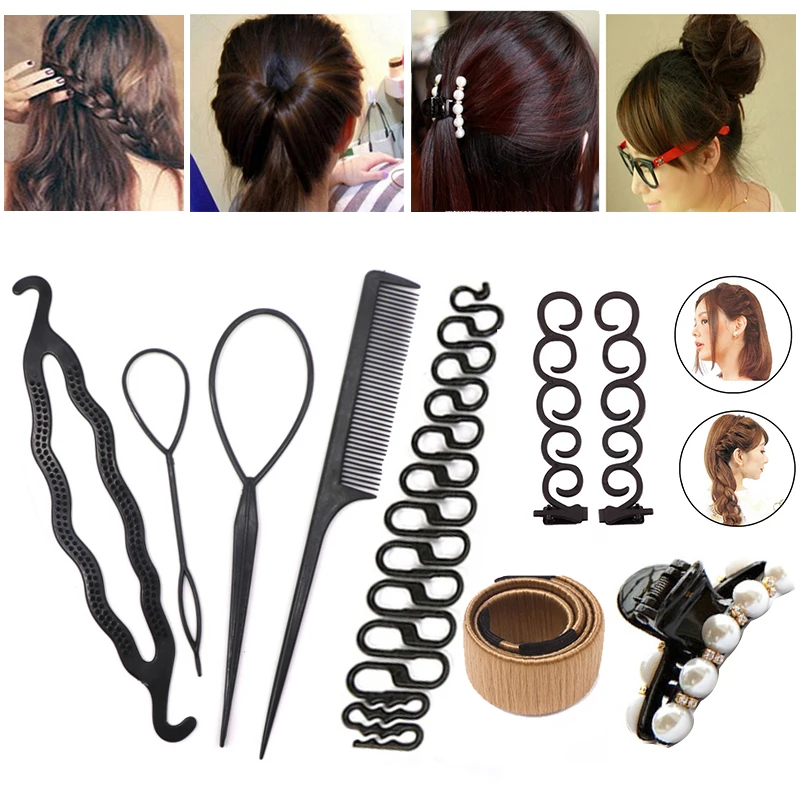 

Braiding Hair Clip Comb Set Magic Donut Hair Accessories DIY Hair Disk Twist Braider Hairpins Curler Hairdresser Styling Tools