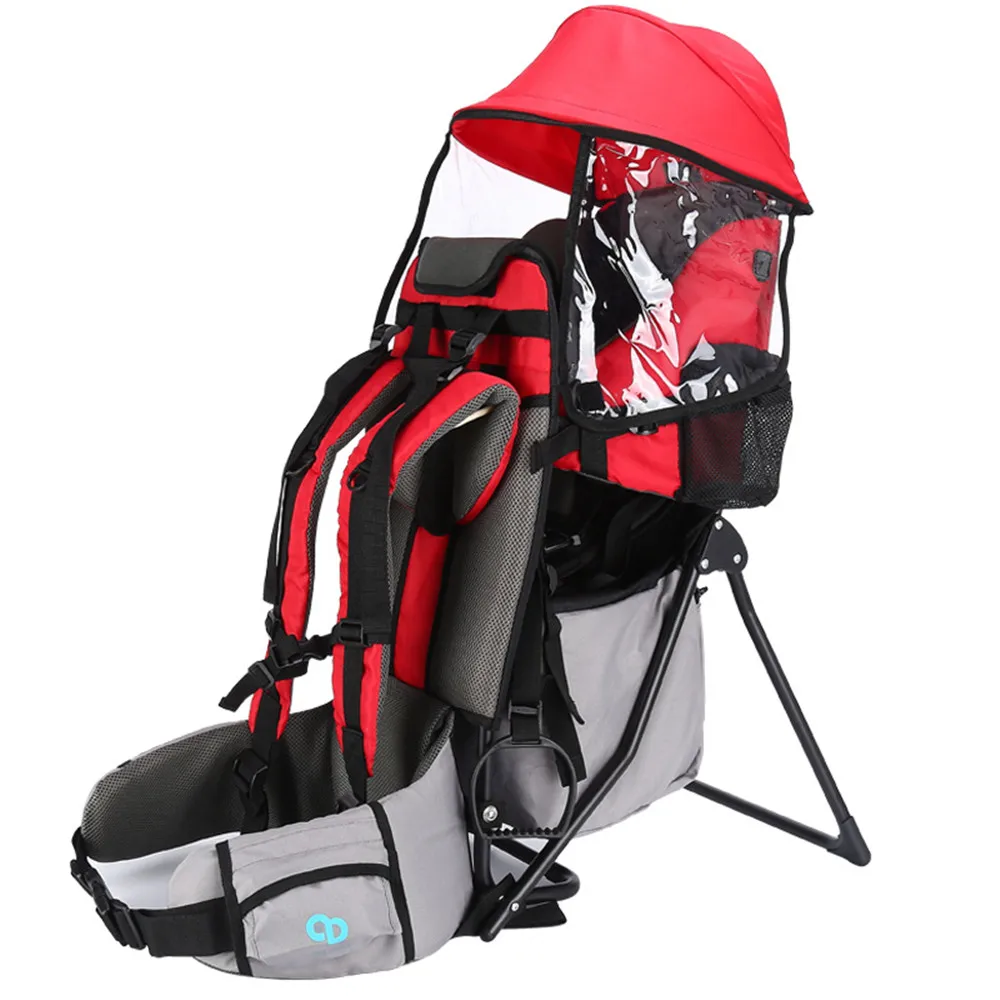 Satılık Katlanabilir Bebek Seyahat Taşıyıcısı Su Geçirmez Bebek Toddlr Yürüyüş Sırt çantası Açık Dağcılık Gölge Taşıyıcı-orijinal çerçeve Sandalye
