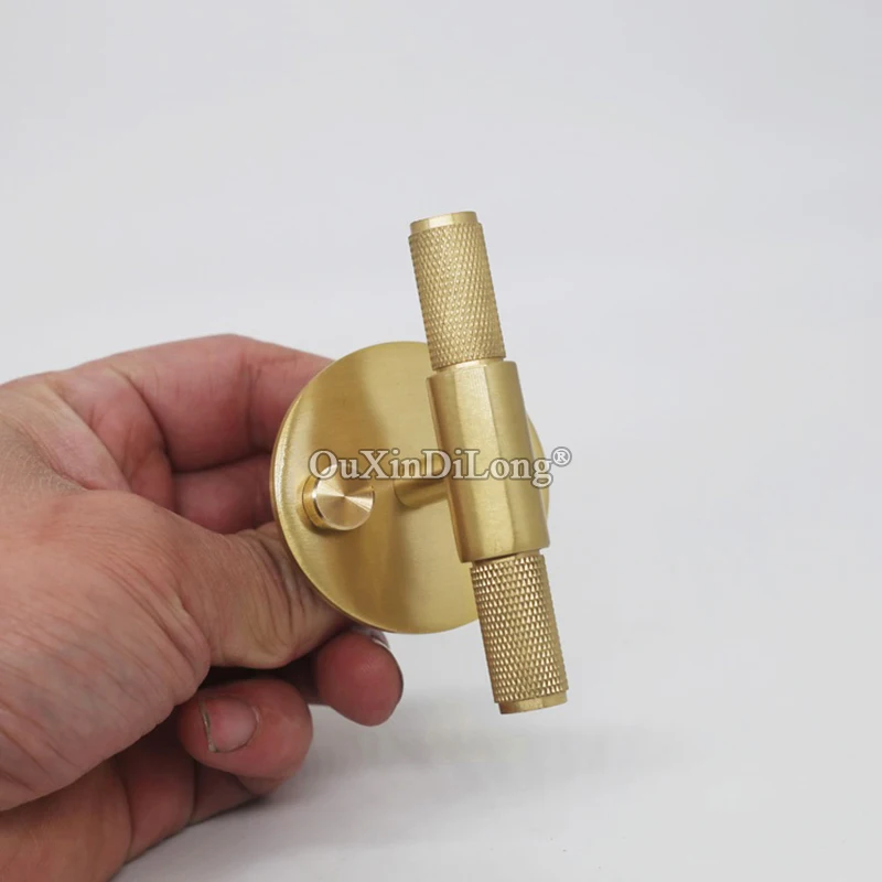 

Elegant European 8PCS Pure Brass Knurled T-Bar Furniture Handles Drawer Pulls Cupboard Kitchen Cabinet Handles